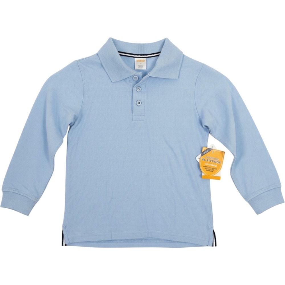 Gymboree Boys 4T Light Blue Playproof Long Sleeve Pique Polo Shirt NWT 3030574